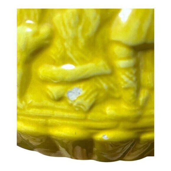 Vintage Ceramic Canister by Sande – Bas-Relief Colonial Tavern Scene with Horseb - Picture 7 of 16